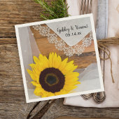 Rustikale Sonnenblumen- und Spitzenlandschaften Serviette