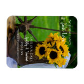 Rustikale Sonnenblumen und Stiefel heiraten das Da Magnet (Horizontal)