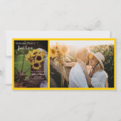 Rustikale Sonnenblumen und Stiefel heiraten das Da Save The Date (Vorderseite)