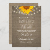 Rustikale Sonnenblumen- und Strandlampen-Hochzeit Einladung (Vorne/Hinten)