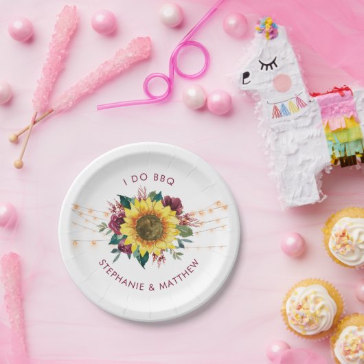 Rustikale Sonnenblumen Verlobung Licht ich mache G Pappteller (Party)