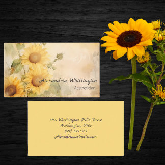Rustikale Sonnenblumen Visitenkarte