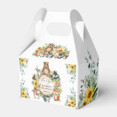 Rustikale Sonnenblumen, Waldtiere zum Geburtstag Geschenkschachtel (Vorderseite)
