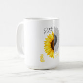 Rustikale Sonnenblumen-Wandtafel mit geteiltem Des Kaffeetasse (Vorderseite Links)