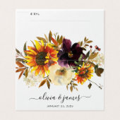 Rustikale Sonnenblumen Wasserfarbenfall Blumenzehe (Außenseite Aufgefaltet)