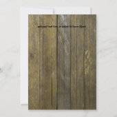 Rustikale Sonnenblumen Western Hochzeit einladen Einladung (Rückseite)