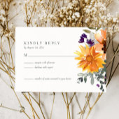 Rustikale Sonnenblumen-Wildblume Hochzeit RSVP-Kar RSVP Karte