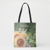 Rustikale Sonnenblumen Wildblumen | INDIVIDUELLE N Tasche (Vorderseite)