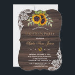 Rustikale Sonnenblumen Wood Achtzehn Geburtstagspa Einladung<br><div class="desc">Rustikales Hochzeitskartendesign mit Aquarellblumen,  Pfeilen mit Herz und Sonnenblumen als Trenner,  alles auf einem alten Stallboden. Verwenden Sie das Tool Anpassen,  um Ihre Informationen hinzuzufügen. Matching Artikel finden Sie in meiner !8th Birthday Collection.</div>