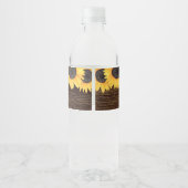 Rustikale Sonnenblumen Wood Baby Dusche Wasserflaschenetikett (Rückseite)