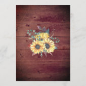 Rustikale Sonnenblumen Wood Mason Jar Lights Hochz Einladung (Rückseite)