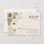 Rustikale Sonnenblumenbeige - RSVP Response Card Karte (Vorderseite)