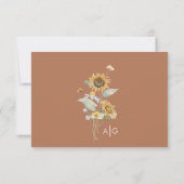 Rustikale Sonnenblumenbeige - RSVP Response Card Karte (Rückseite)