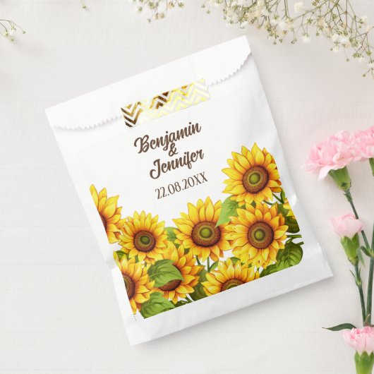 Rustikale Sonnenblumenbeutel für Gastgeschenke Hoc Geschenktütchen (Versiegelt)