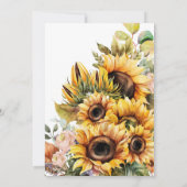 Rustikale Sonnenblumenblume 80. Geburtstagsparty Einladung (Rückseite)