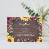 Rustikale Sonnenblumenblume Begleitkarte (Stehend Vorderseite)