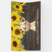 Rustikale Sonnenblumenblume Hochland Kuh Babydusch Banner (Vertikal)