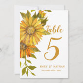 Rustikale Sonnenblumenblume Hochzeitsstimmung Tisc Dankeskarte (Vorderseite)