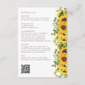 Rustikale Sonnenblumenblume QR Code Hochzeit Begleitkarte (Vorderseite)