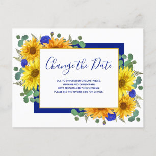 Rustikale Sonnenblumenblume Rose Hochzeit ändern d Ankündigungspostkarte