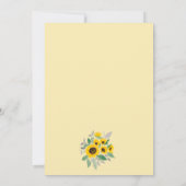 Rustikale Sonnenblumenblume Wasserfarben Babydusch Einladung (Rückseite)