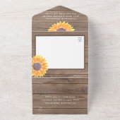 Rustikale Sonnenblumenblütenblütenhochzeit All In One Einladung (Außenbereich)