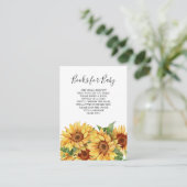 Rustikale Sonnenblumenbücher für Babykarten Begleitkarte (Stehend Vorderseite)