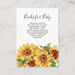 Rustikale Sonnenblumenbücher für Babykarten Begleitkarte