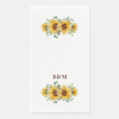 Rustikale Sonnenblumencreme Serviette (Vorderseite)