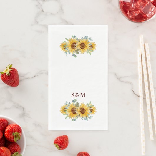 Rustikale Sonnenblumencreme Serviette (Beispiel)