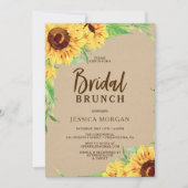 Rustikale Sonnenblumendusche Einladung (Vorderseite)