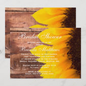 Rustikale Sonnenblumendusche Einladung (Vorne/Hinten)