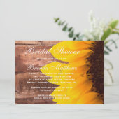 Rustikale Sonnenblumendusche Einladung (Stehend Vorderseite)