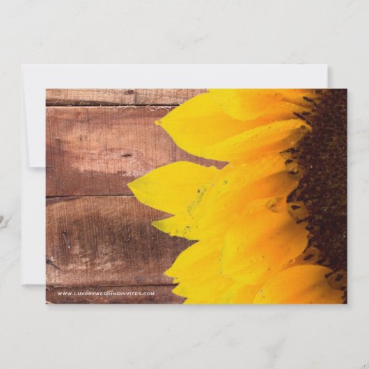 Rustikale Sonnenblumendusche Einladung (Rückseite)