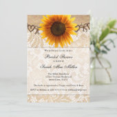 Rustikale Sonnenblumendusche Einladung (Stehend Vorderseite)