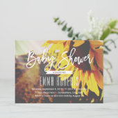 Rustikale Sonnenblumendusche Einladung (Stehend Vorderseite)