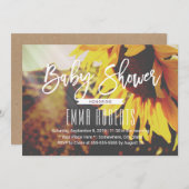 Rustikale Sonnenblumendusche Einladung (Vorne/Hinten)