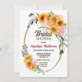 Rustikale Sonnenblumendusche Einladung (Vorderseite)
