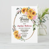 Rustikale Sonnenblumendusche Einladung (Stehend Vorderseite)