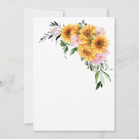 Rustikale Sonnenblumendusche Einladung (Rückseite)