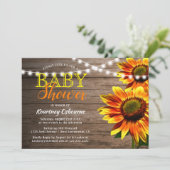 Rustikale Sonnenblumendusche Einladung (Stehend Vorderseite)