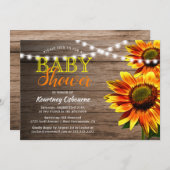 Rustikale Sonnenblumendusche Einladung (Vorne/Hinten)