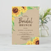 Rustikale Sonnenblumendusche Einladung (Stehend Vorderseite)