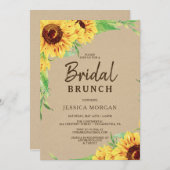 Rustikale Sonnenblumendusche Einladung (Vorne/Hinten)