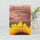 Rustikale Sonnenblumendusche Einladung (Stehend Vorderseite)