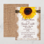 Rustikale Sonnenblumendusche Einladung Postkarte (Vorne/Hinten)