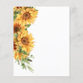 Rustikale Sonnenblumendusche Flyer (Hinten)