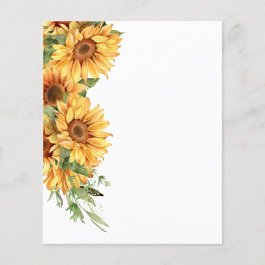 Rustikale Sonnenblumendusche Flyer (Hinten)