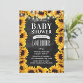 Rustikale Sonnenblumendusche mit Blumenkhalle Baby Einladung (Stehend Vorderseite)