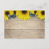 Rustikale Sonnenblumendusche Windelwanne Windelwan Begleitkarte (Rückseite)